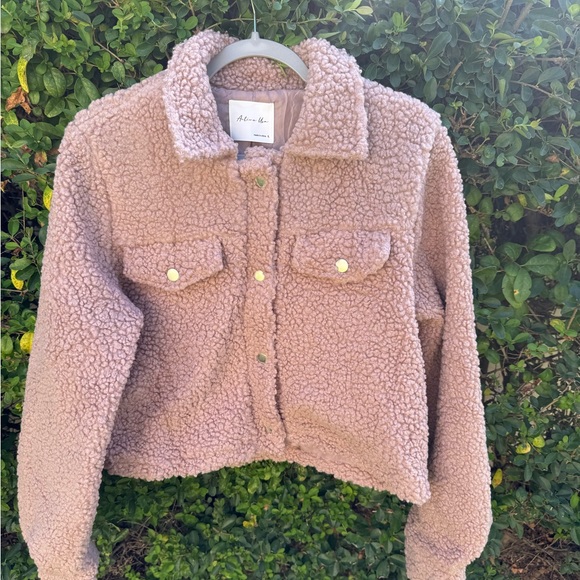 Active USA Women's Teddy Jacket in Dusty Rose - Picture 2 of 3